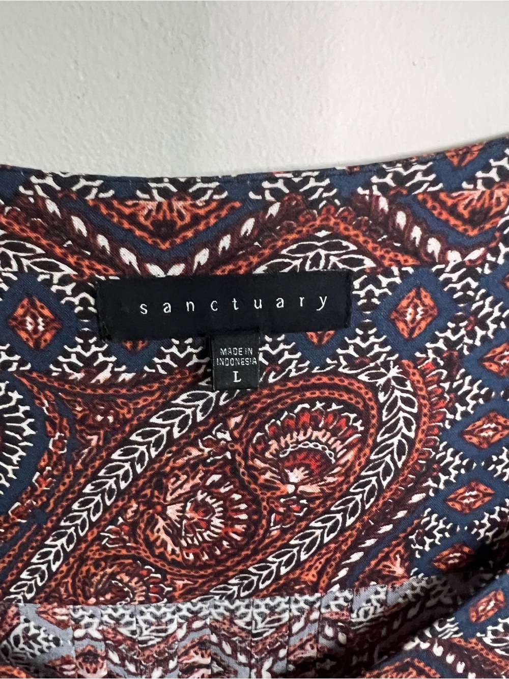 Sanctuary Long-Sleeve Paisley Print Dress in Rust & Navy - Picture 4 of 4
